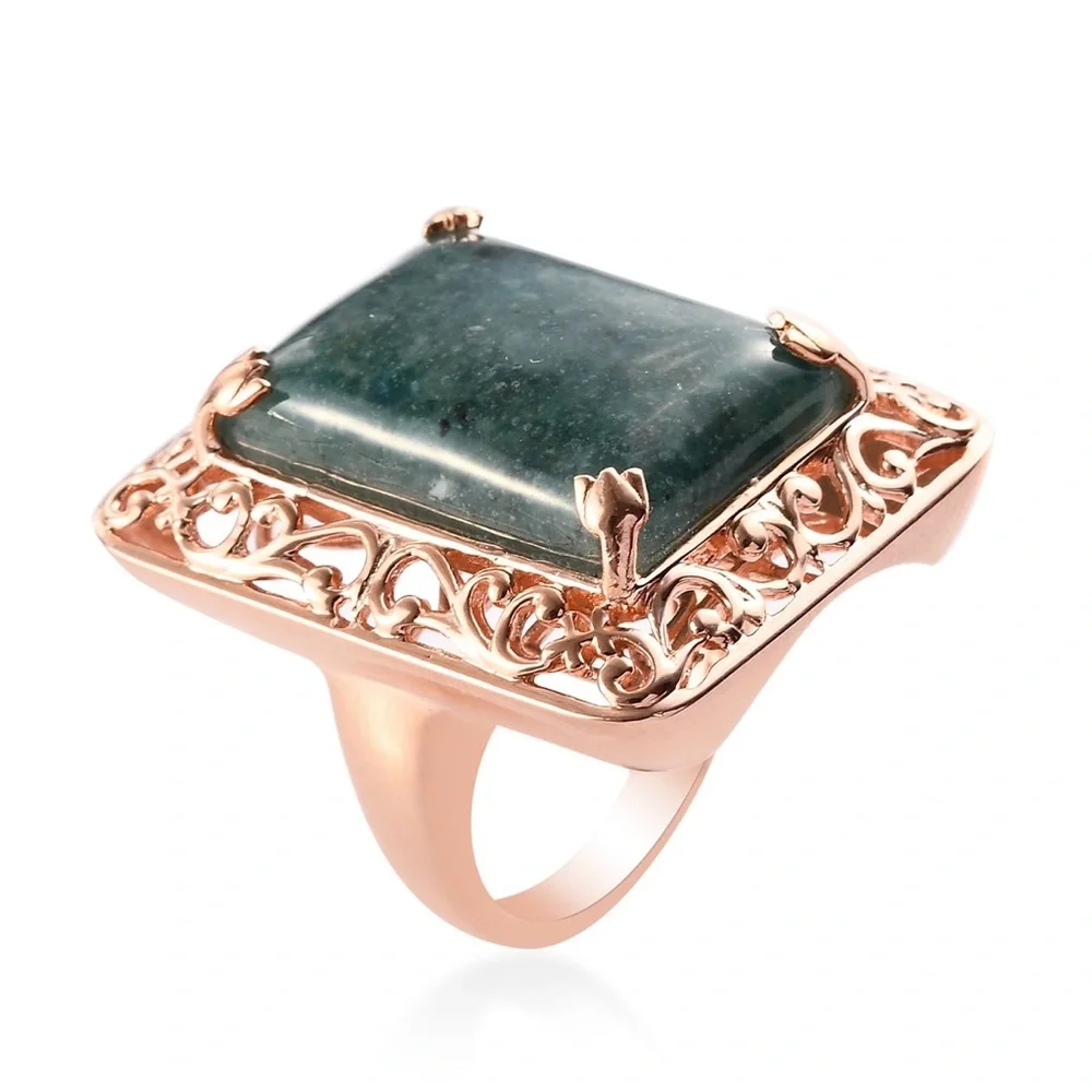 Constituted Malagasy Neon Apatite Solitaire Ring